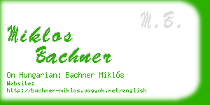 miklos bachner business card